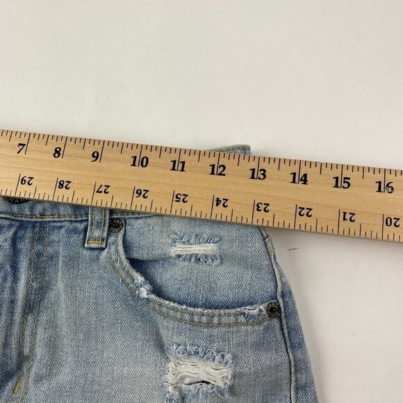 Carmar Jean Shorts Womens Size 25 Blue Denim Distressed - Picture 6 of 9